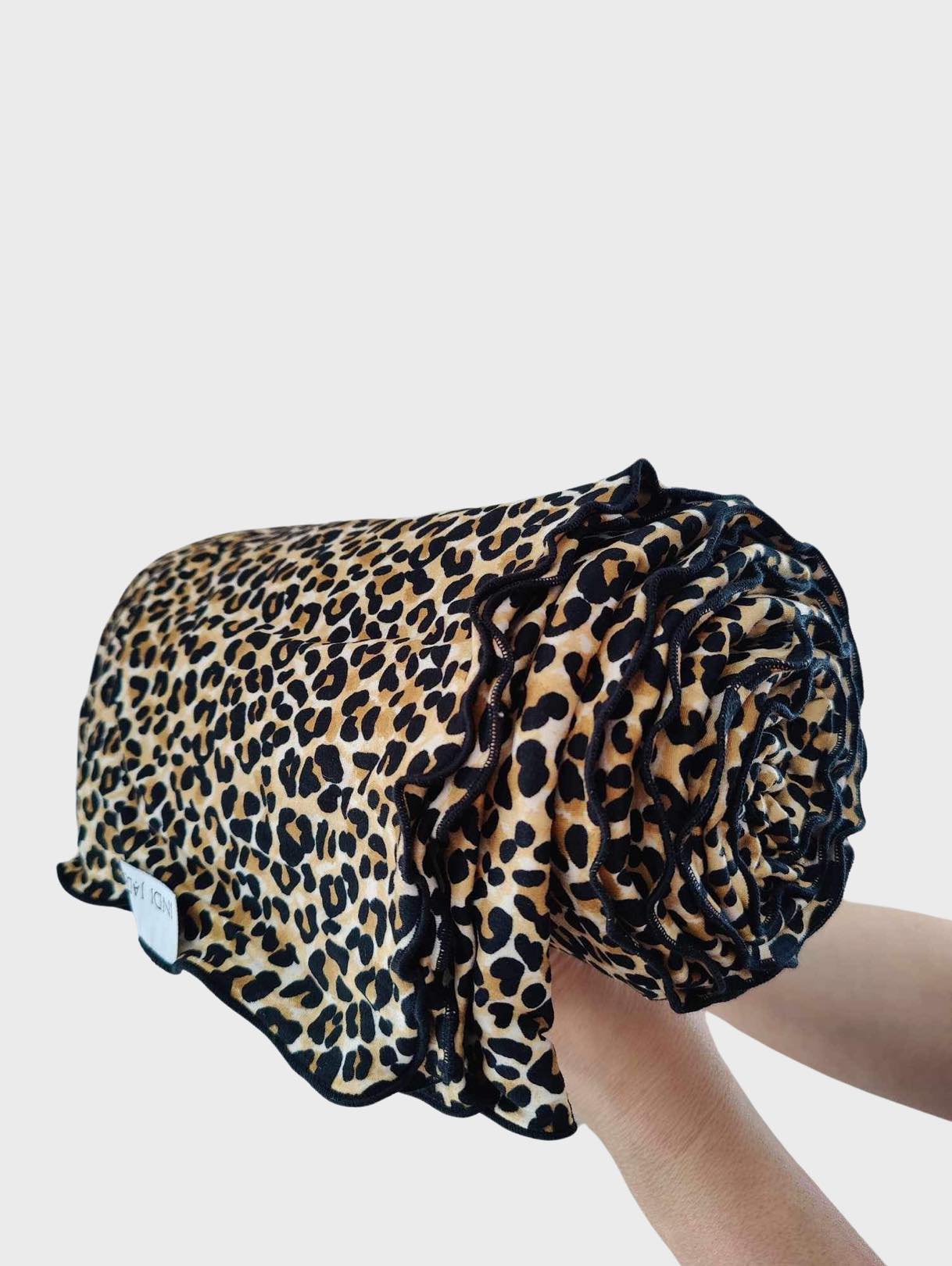 Tan and Black Leopard Large Swaddle Blanket