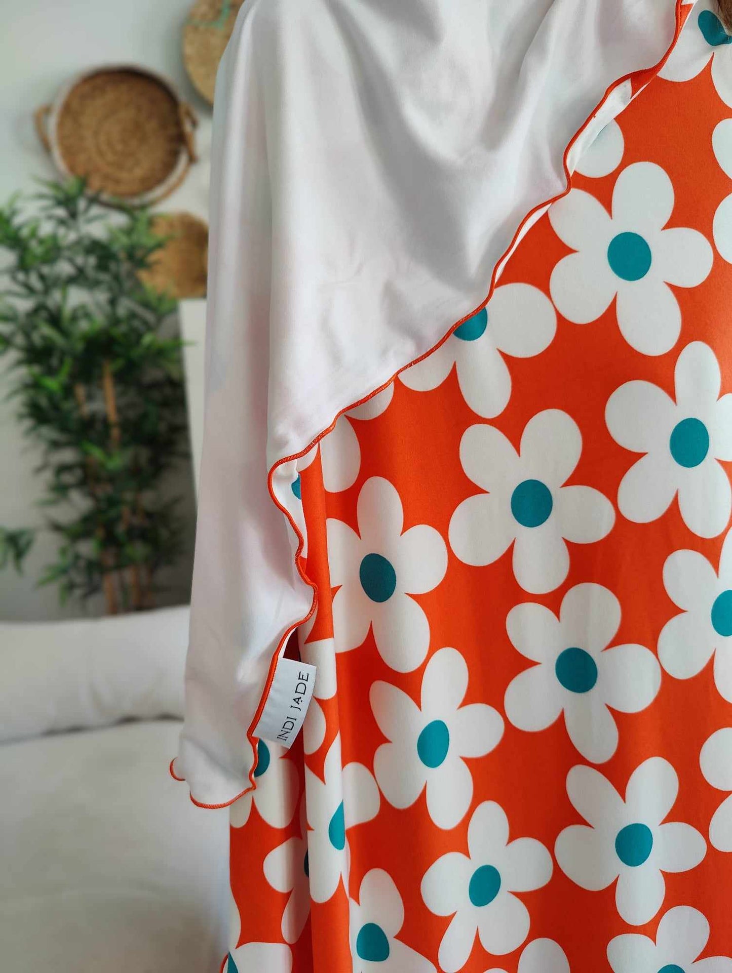 Orange Retro Large Swaddle Blanket